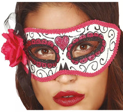 Mi-Masque du Jour des Morts Rose