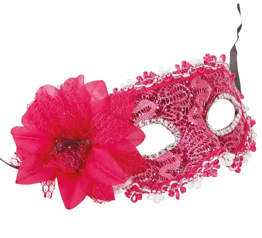 Translation missing: fr.Antifaz Fucsia con Flor