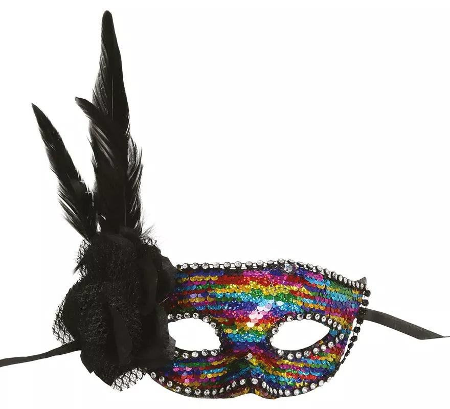 Translation missing: fr.Antifaz Multicolor con Pluma