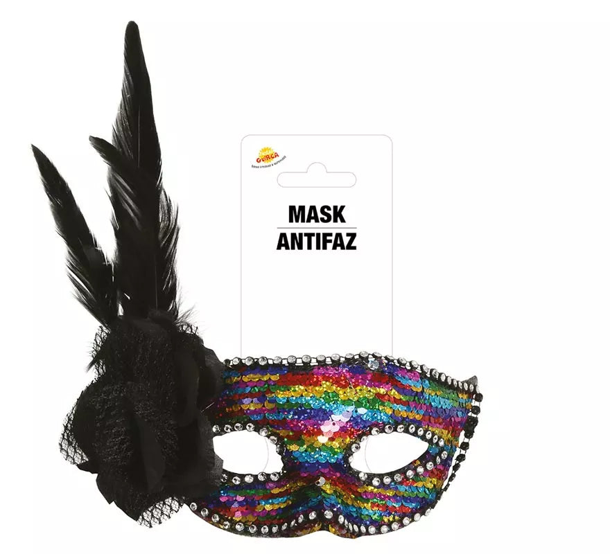 Translation missing: fr.Antifaz Multicolor con Pluma