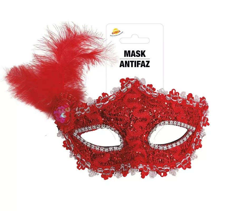Translation missing: fr.Antifaz Rojo con Pluma