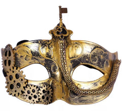 Mi-Masque de Steampunk Doré de 16 cm
