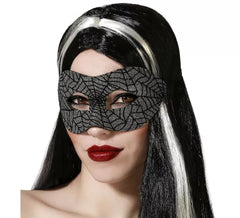 Masque de toiles d'araignées noires