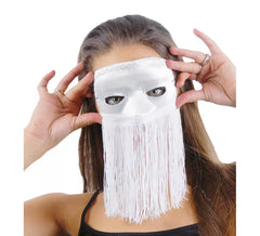 Masque en soie Venise Domino avec franges de différentes couleurs