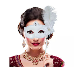 Masque vénitien avec bâtonnet de couleurs variées