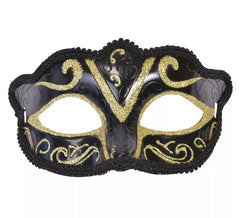 Masque vénitien adulte doré et noir