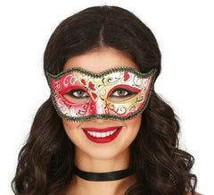 Masque vénitien rouge adulte