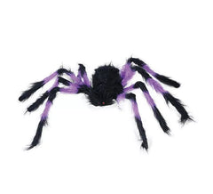 Araignée poilue lilas et noire de 75 cm