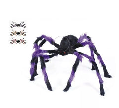 Araignée poilue violette et noire de 125 cm