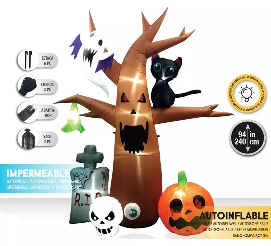Translation missing: fr.Árbol Auto Hinchable de Halloween con LEDs de 240 cm