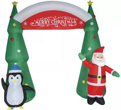 Arche gonflable de Noël Père Noël et Pingouin de 240 cm