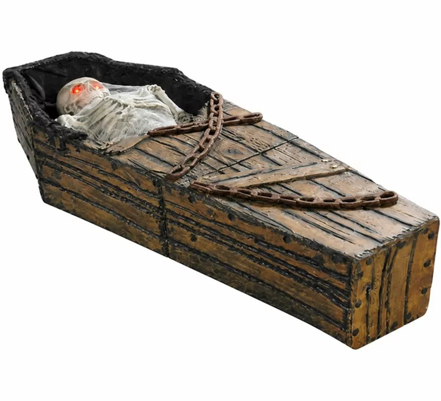 Translation missing: fr.Ataúd con Esqueleto, Luz, Sonido, Movimiento y Sensor de 158x53x28 cm