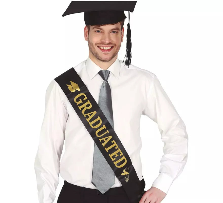 Translation missing: fr.Banda de Graduado Negra con Dorado