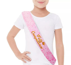 Écharpe Princesse Joyeux Anniversaire 160x9,5 cm