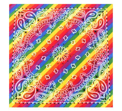 Bandana ou écharpe Paisley arc-en-ciel 54x54 cm