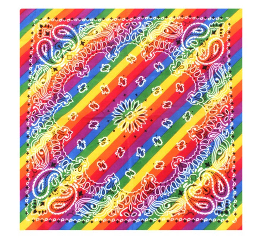 Translation missing: fr.Bandana o Pañuelo Paisley Arcoíris de 54x54 cm