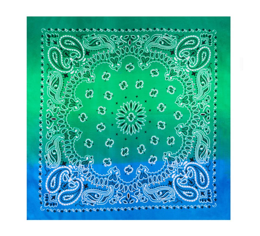 Translation missing: fr.Bandana o Pañuelo Paisley Degradado azul de 54x54 cm