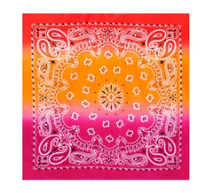Bandana ou écharpe Paisley dégradé fuchsia 54x54 cm