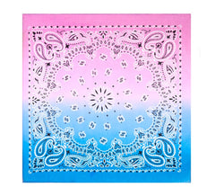 Bandana ou écharpe Paisley dégradé violet 54x54 cm