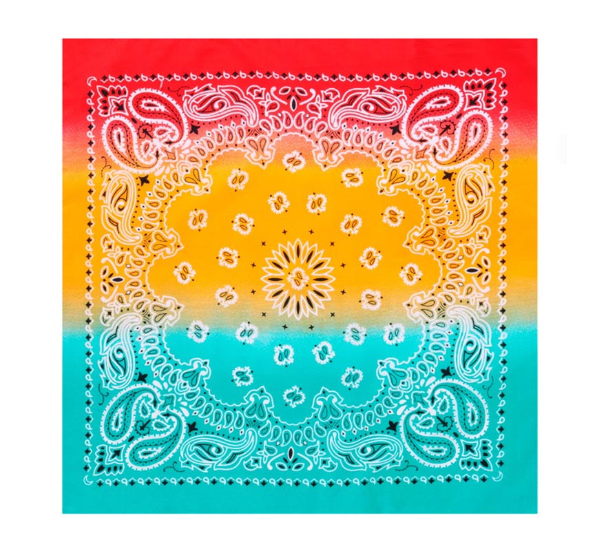 Translation missing: fr.Bandana o Pañuelo Paisley Degradado rojo de 54x54 cm