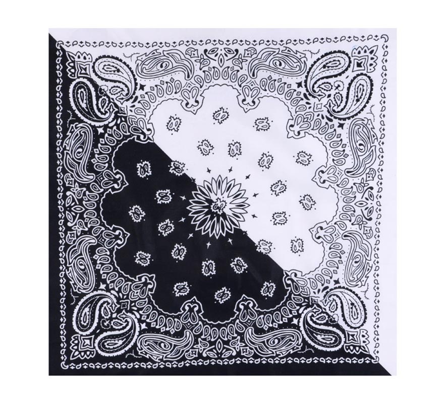 Translation missing: fr.Bandana o Pañuelo Paisley negro de 54x54 cm en varios colores
