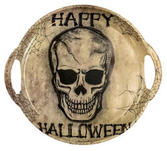 Plateau crâne d'Halloween avec poignées, 30 cm