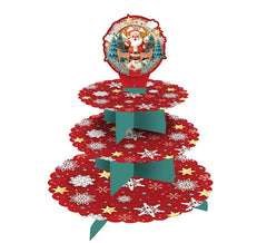 Plateau Père Noël rouge à 3 niveaux de 40x30 cm