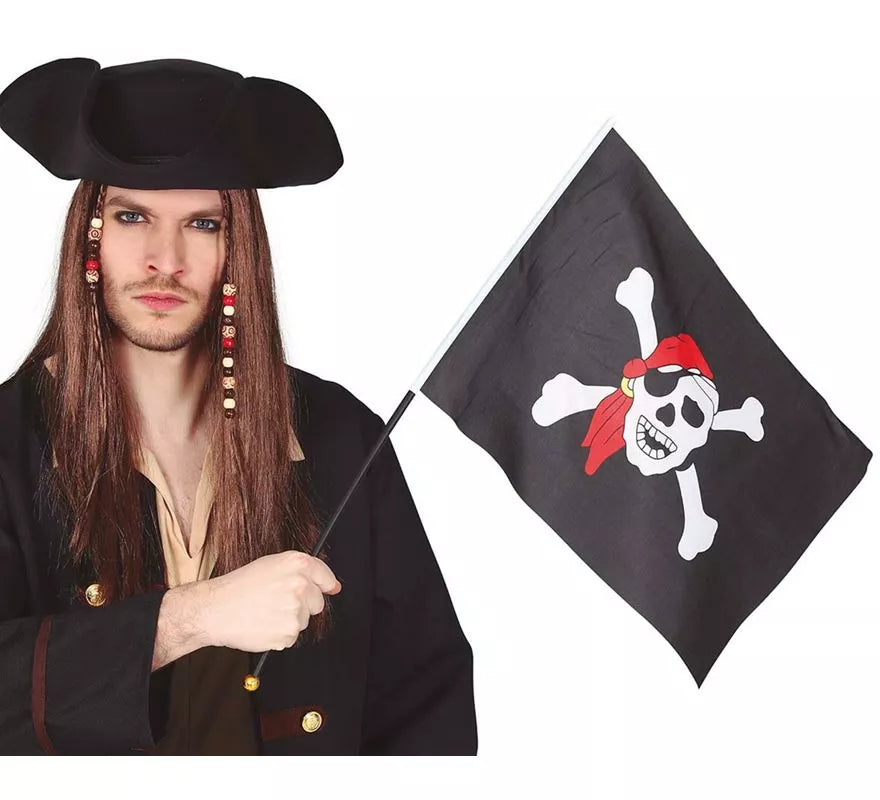 Translation missing: fr.Bandera Pirata con Palo de 42X30 cm