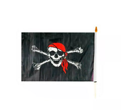 Drapeau pirate noir avec tête de mort, 60 cm