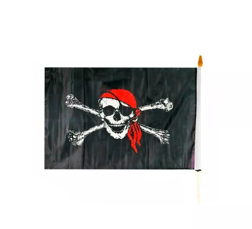 Translation missing: fr.Bandera Pirata negra con calavera de 60 cm