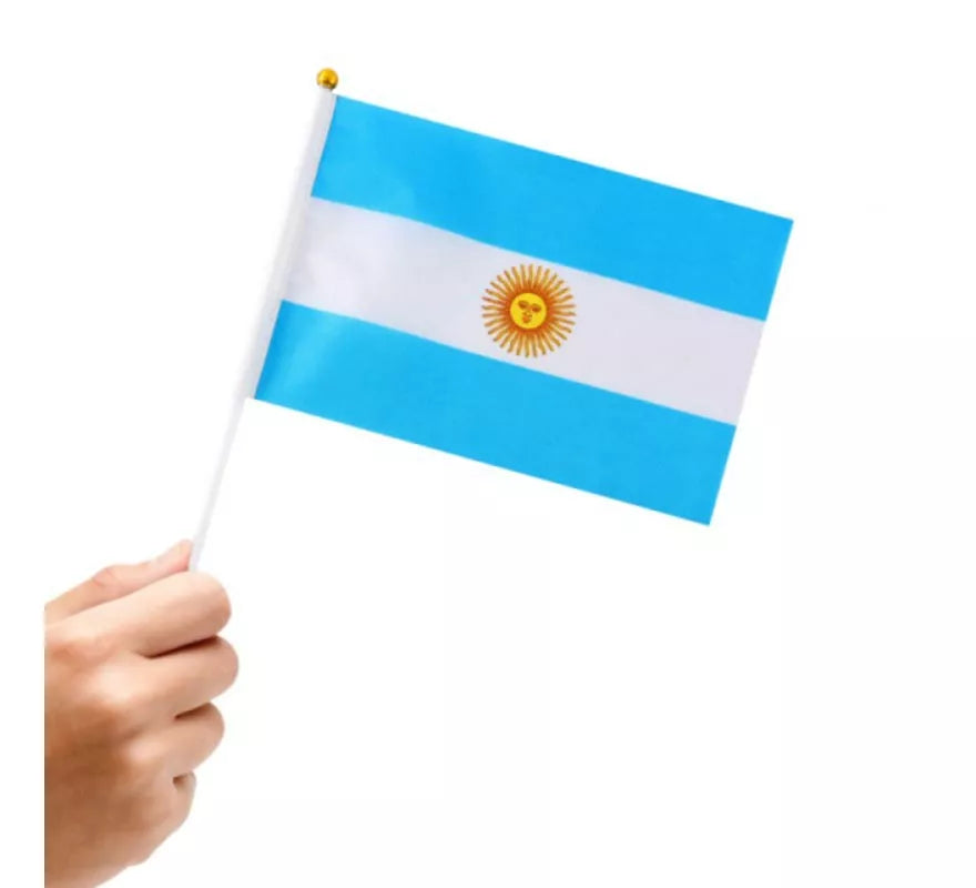 Translation missing: fr.Banderín de Argentina con Mango de 14x21 cm