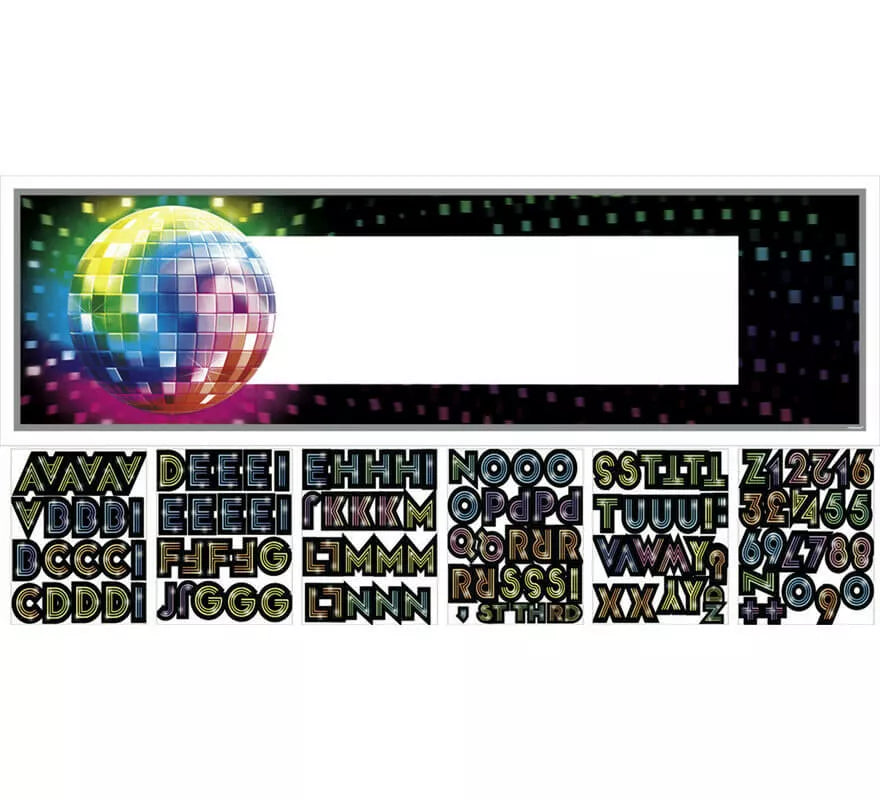 Translation missing: fr.Banderín Gigante de Disco con 120 letras y números adhesivos