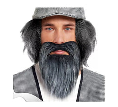 Barbe en désordre grise et noire