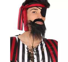 Barbe Noire de Pirate avec pompoms