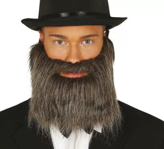 Barbe grise et moustache avec caoutchouc élastique