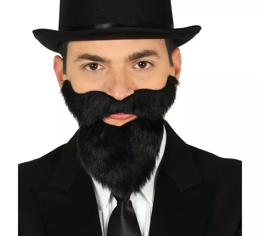 Translation missing: fr.Barba y Bigote Negro con Adhesivo