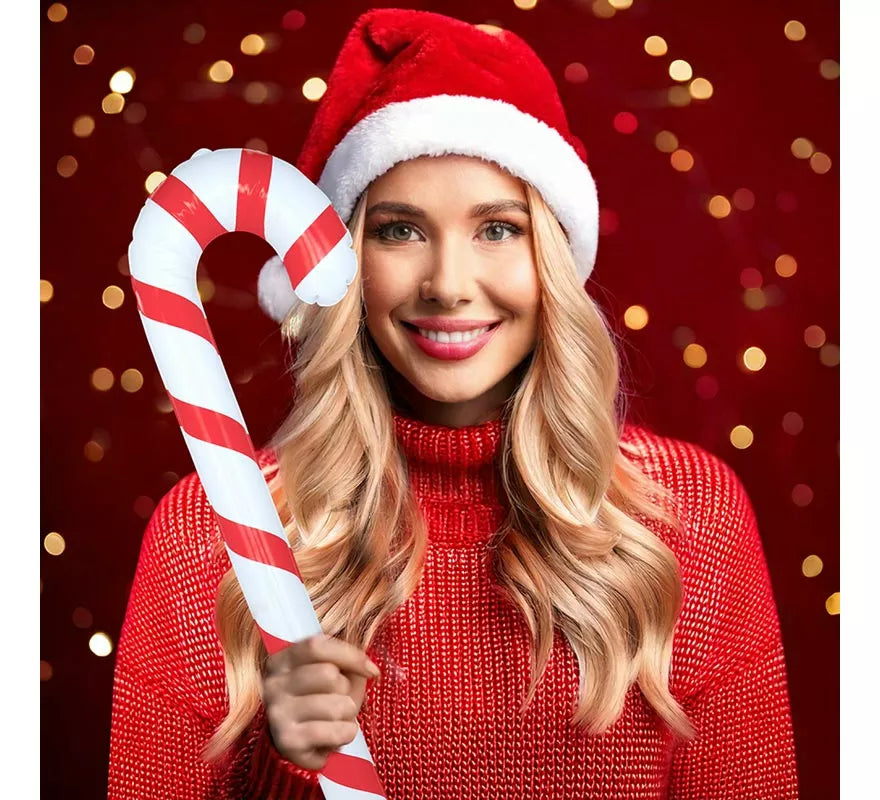 Bastón de Caramelo de Navidad Hinchable de 90 cm