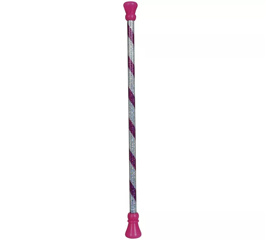 Translation missing: fr.Bastón Majorette rosa y blanco de 54 cm