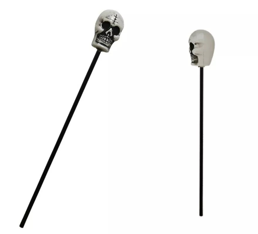 Translation missing: fr.Bastón negro de 1,16 mtrs con calavera de 18 cm