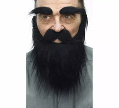 Moustache avec Barbe et Sourcils Noirs