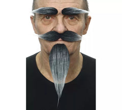 Moustache avec Bouc et Sourcils Gris