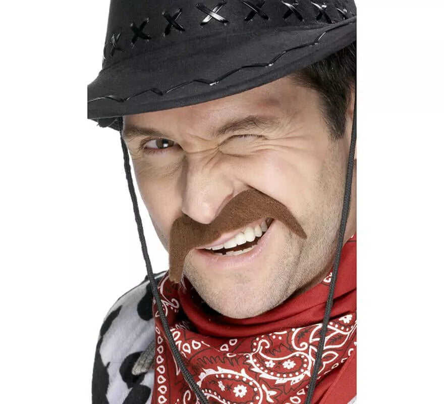 Translation missing: fr.Bigote Cowboy color Castaño para hombre