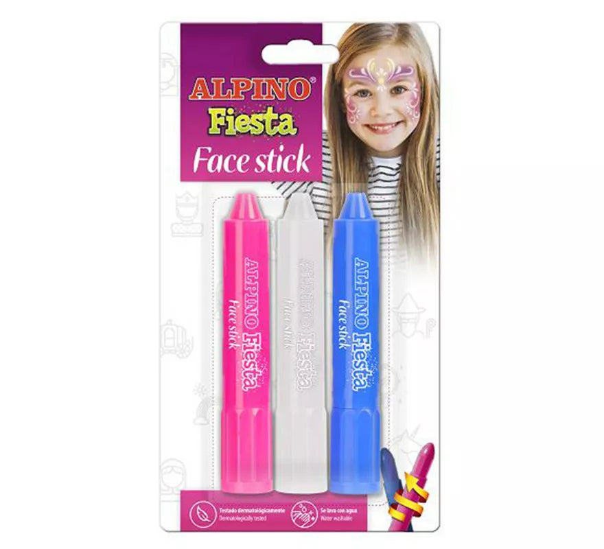 Translation missing: fr.Blíster de 3 Alpino Face Stick de Princesa