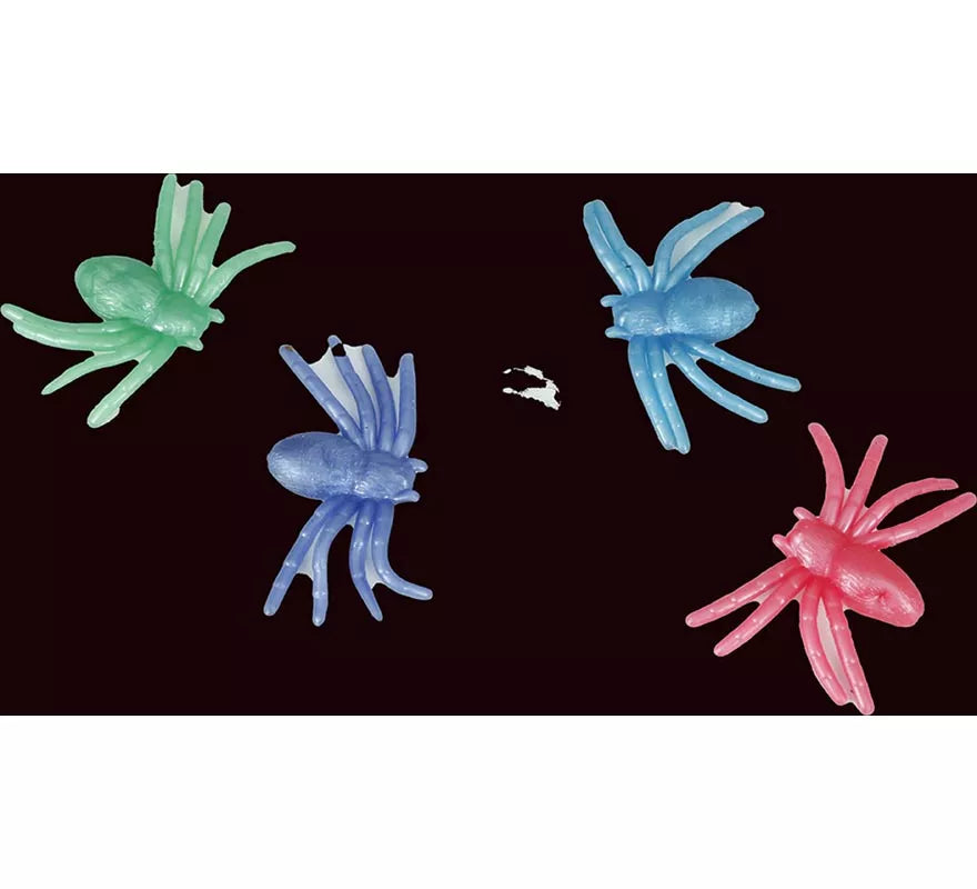 Blíster de 4 Arañas Silicona de 4x7 cm