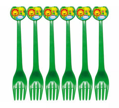 Set 6 Fourchettes de la Jungle en Plastique de 17 cm
