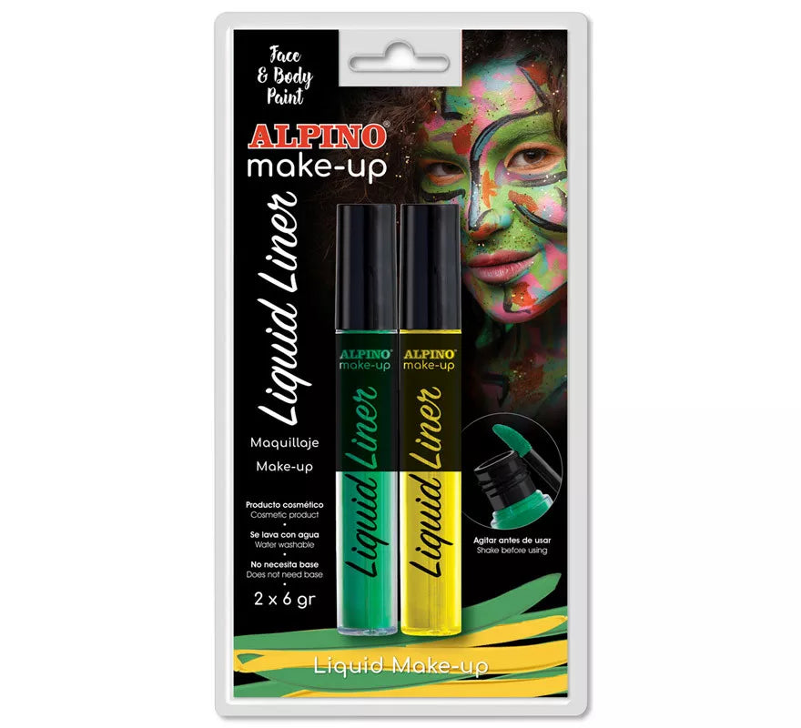 Translation missing: fr.Blíster de Maquillaje Líquido Liner Amarillo y Verde (2 unidades de 6 grs)