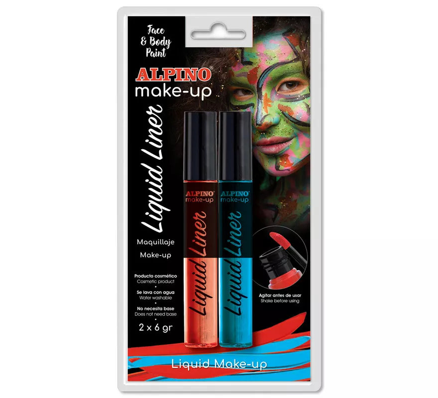 Translation missing: fr.Blíster de Maquillaje Líquido Liner Azul y Rojo (2 unidades de 6 grs)