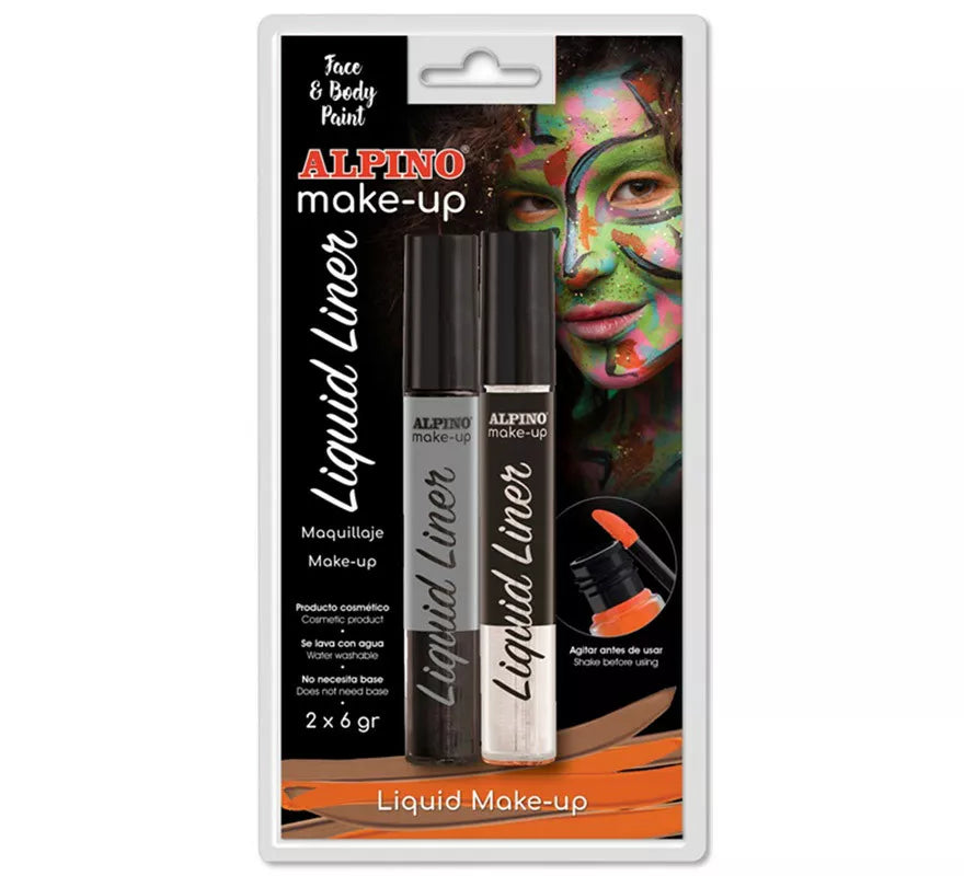 Translation missing: fr.Blíster de Maquillaje Líquido Liner Blanco y Negro (2 unidades de 6 grs)