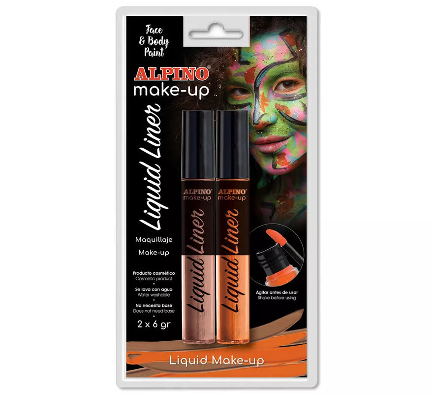 Translation missing: fr.Blíster de Maquillaje Líquido Liner Naranja y Marrón (2 unidades de 6 grs)