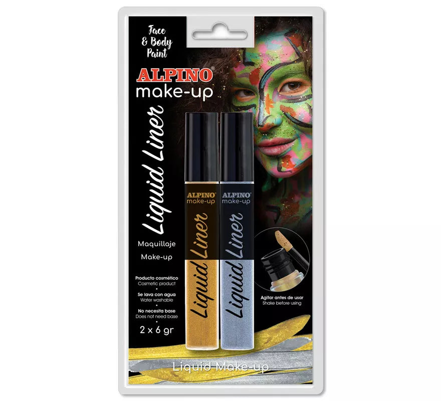 Translation missing: fr.Blíster de Maquillaje Líquido Liner Oro y Plata (2 unidades de 6 grs)
